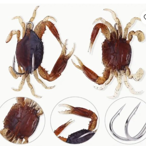 Crab Soft Lure Double Sharp Hook Lure Lifelike 18 g 3.15 in Salt & Fresh… - Picture 3 of 4